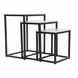 Set of 3 tables DKD Home Decor White Black 50 x 35 x 60,5 cm