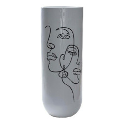 Vase DKD Home Decor Abstract White Resin Modern (35 x 35 x 90 cm)