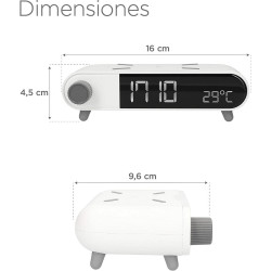 Alarm Clock with Wireless Charger KSIX Retro White 10 W