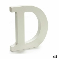 Letter D Wood White (1,8 x 21 x 17 cm) (12 Units)