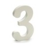 Number 3 Wood White (1,8 x 21 x 17 cm) (12 Units)