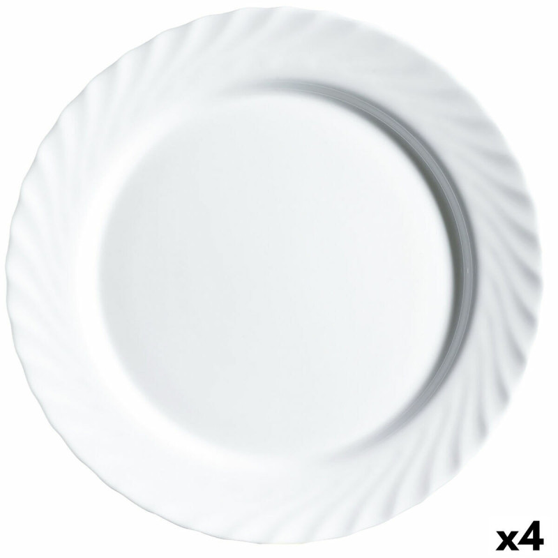 Serving Platter Luminarc Trianon White Glass (32,5 cm) (4 Units)