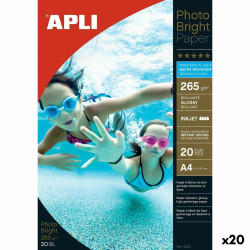 Glossy Photo Paper Apli Photobright Inkjet A4 100 Sheets 20 Sheets