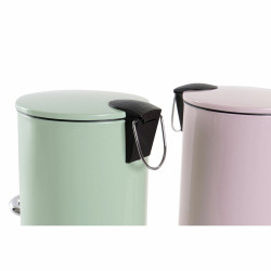 Rubbish bin DKD Home Decor LB-181142 Pink Mint Metal 3 L (2 Units)