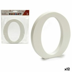 Letter O White Wood 1,8 x 21 x 17 cm (12 Units)