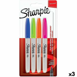 Set of Felt Tip Pens Sharpie 4 Pieces Multicolour (3 Units)