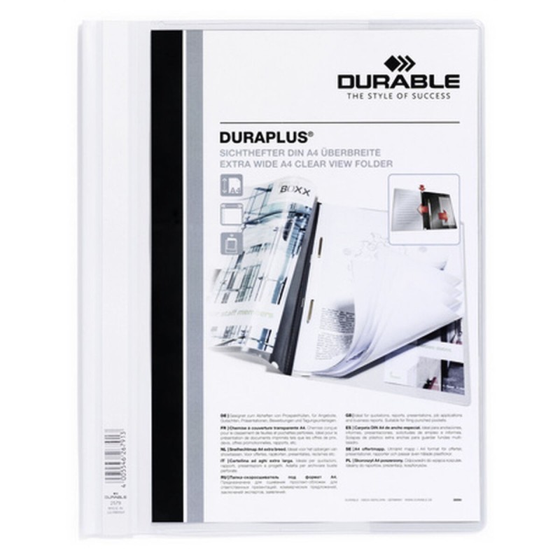 Document Holder Durable Duraplus White Transparent A4 25 Pieces