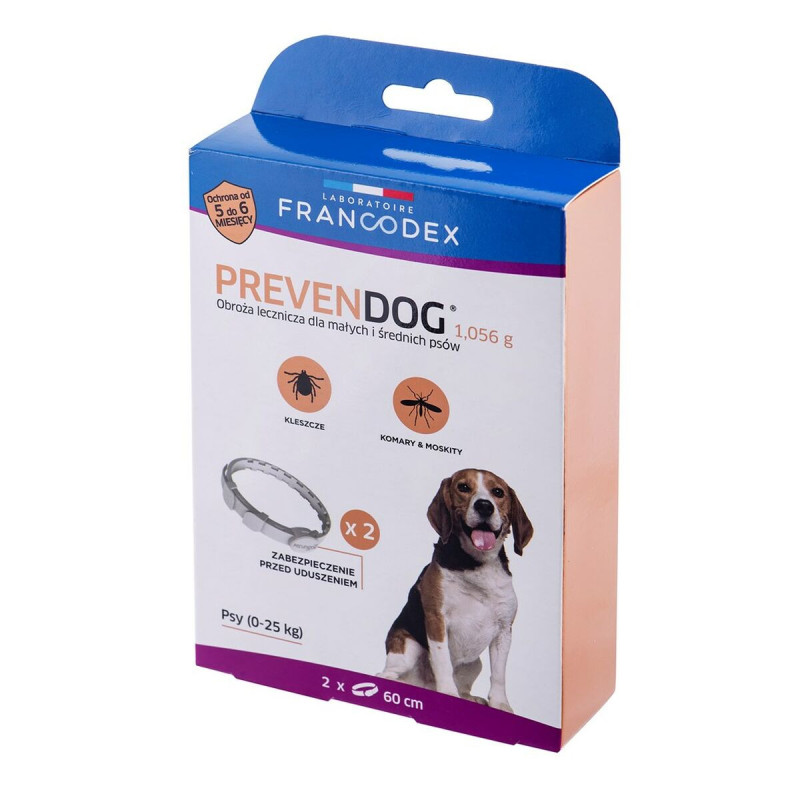 Anti-parasite collar Francodex PrevenDog 65 cm Ticks 2 Units