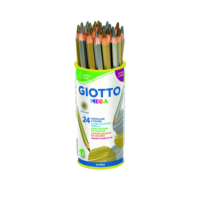 Colouring pencils Giotto Mega Golden Silver 24 Pieces