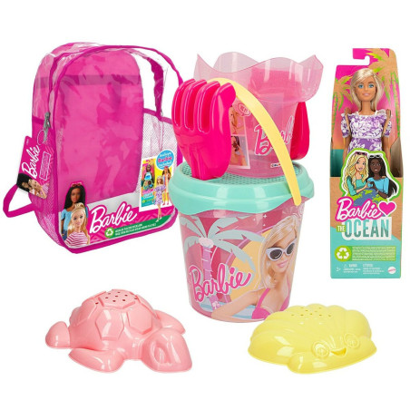 Beach toys set Barbie 8 Pieces 18 x 16 x 18 cm