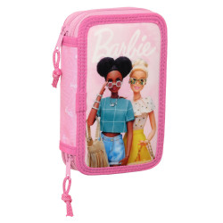 School Case with Accessories Barbie Girl Pink 12.5 x 19.5 x 4 cm (28 Pieces)