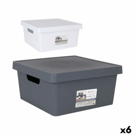 Storage Box with Lid Confortime 10 L With lid Squared (6 Units)