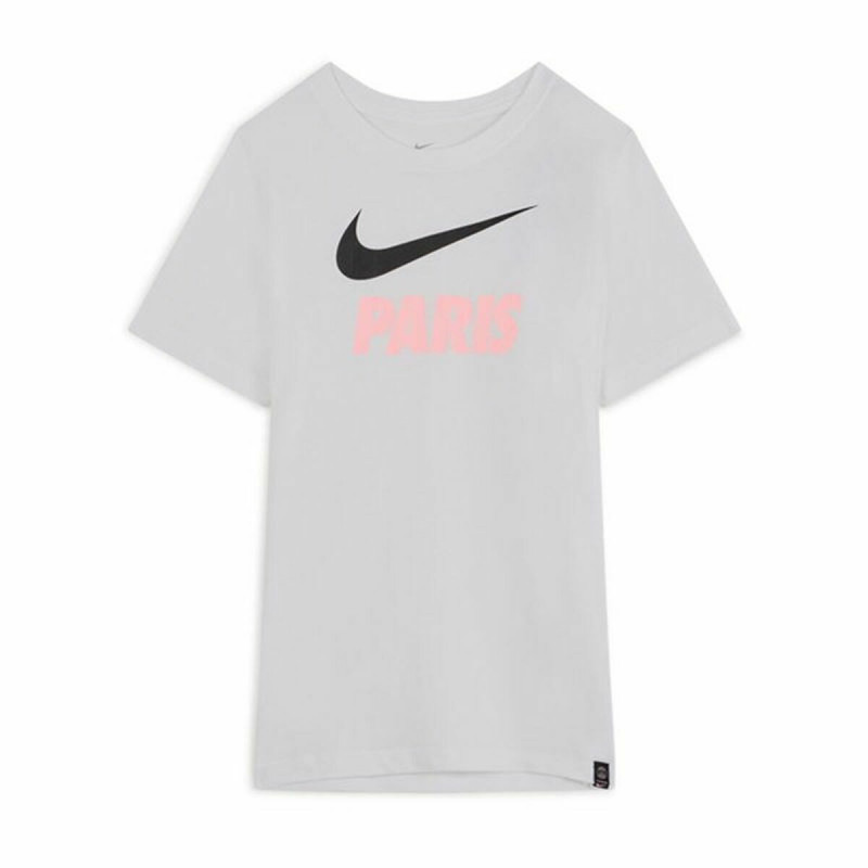 Child's Short Sleeve T-Shirt Nike PSG Swoosh Club White