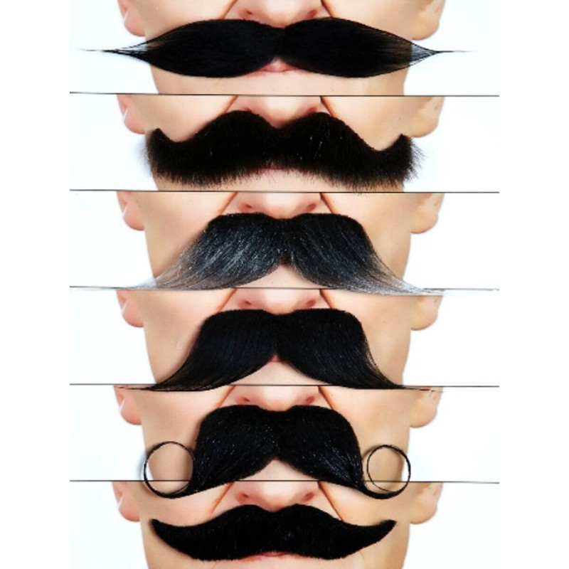 Fake moustache set My Other Me One size Black 6 Pieces