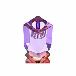 Candleholder DKD Home Decor Red Bicoloured Lilac Crystal 4 x 4 x 12 cm