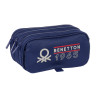 Triple Carry-all Benetton Varsity Grey Navy Blue 21,5 x 10 x 8 cm