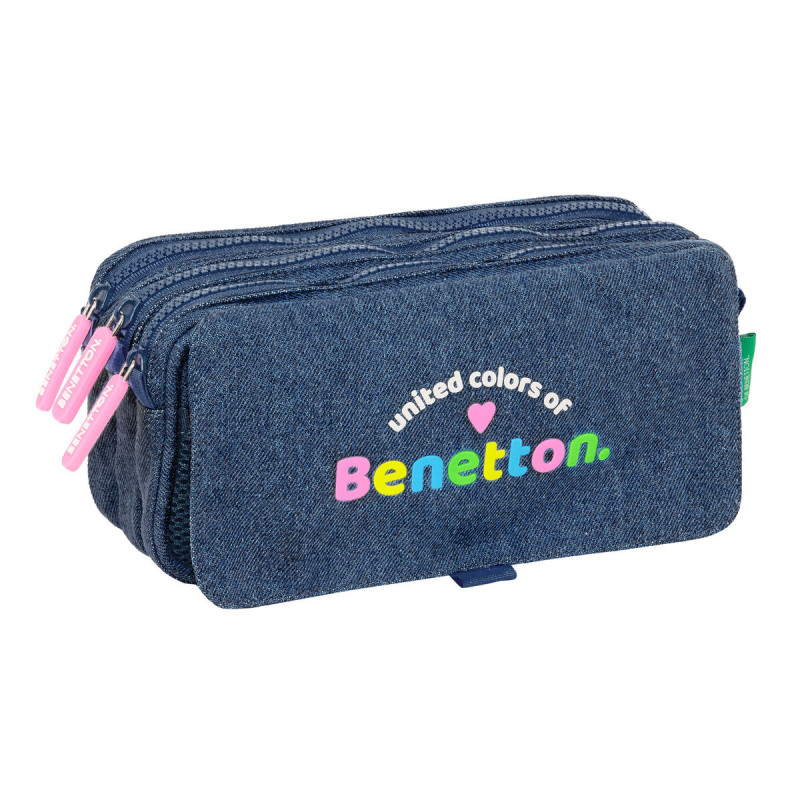 Triple Carry-all Benetton Denim Blue 21,5 x 10 x 8 cm