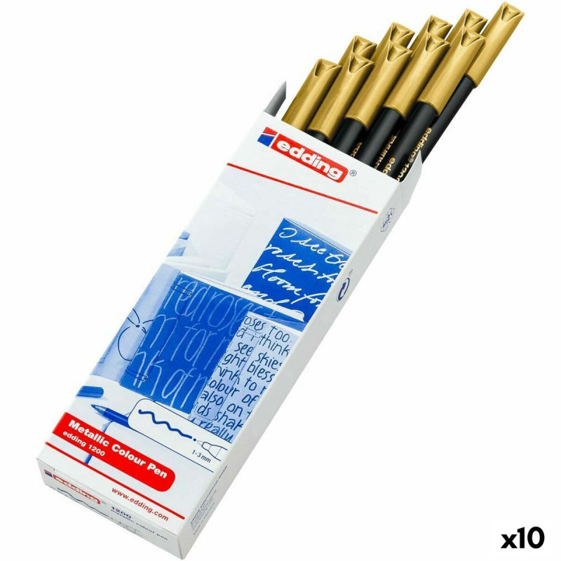 Marker pen/felt-tip pen Edding 1200 Golden (10 Units)