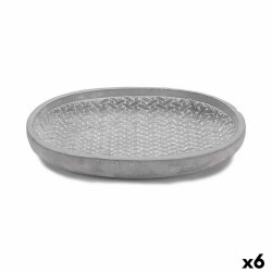 Flower Pot Dish With relief Grey 28 x 4 x 23 cm (6 Units)