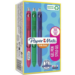 Gel pen Paper Mate Inkjoy TK12 Green Purple Pink 0,7 mm (12 Units)