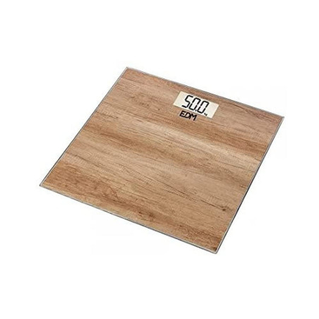 Digital Bathroom Scales EDM Crystal Wood 180 kg (26 x 26 x 2 cm)