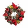 Advent wreathe Red Multicolour PVC Pineapples 22 x 22 x 10 cm