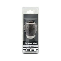 Shift Lever Knob BC Corona POM30166 Leather With Trigger Grey (27 mm)