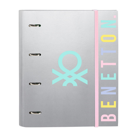 Ring binder Benetton Silver Silver 27 x 32 x 3.5 cm