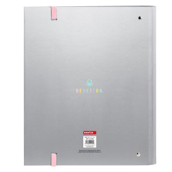 Ring binder Benetton Silver Silver 27 x 32 x 3.5 cm