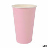 Set of glasses Algon Disposable Cardboard Pink 10 Pieces 330 ml (20 Units)