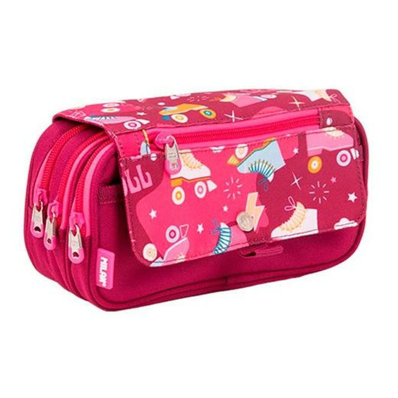 School Case Milan Skates Pink 13 x 24 x 10 cm