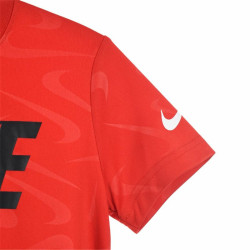 Child's Short Sleeve T-Shirt Nike Swoosh Toss Red