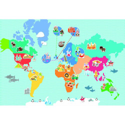 Magnetic Game Apli World Map Multicolour