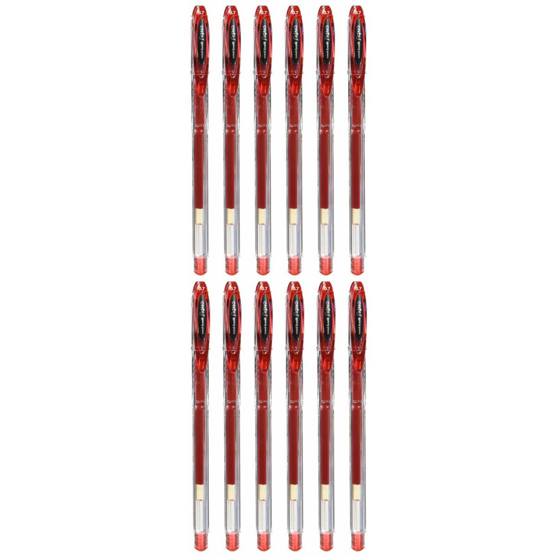 Liquid ink pen Uni-Ball Rollerball Signo Basicos UM-120 Red 0,5 mm (12 Pieces)