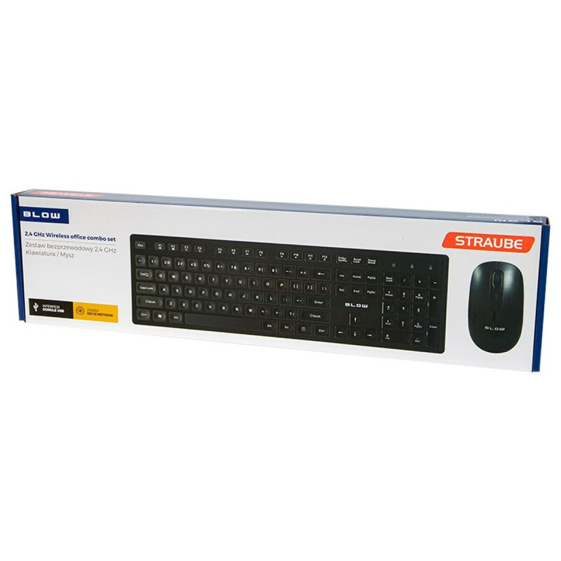 Keyboard and Mouse Blow 85-468  Black QWERTY