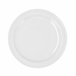 Flat plate Bidasoa Glacial Ceramic White (Ø 26 cm) (Pack 4x)