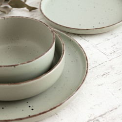 Flat Plate Quid Duna Green Ceramic 26,5 x 2,8 cm (6 Units)