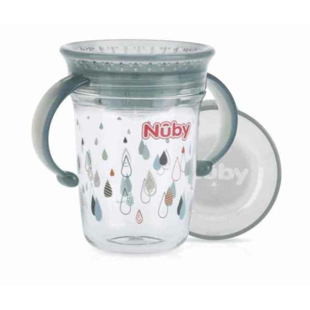 Training Glass Nûby NV0414019GREY + 6 Months 360º Grey 240 ml