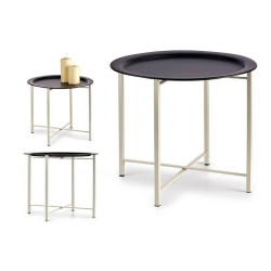 Side table Black White Metal (52 x 44 x 52 cm)