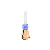 Candleholder DKD Home Decor Blue Amber Bicoloured Crystal 7 x 7 x 12 cm