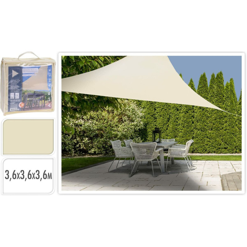 Awning Ambiance Triangular Cream Textile (3,6 x 3,6 x 3,6 m)