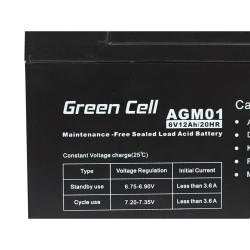 Battery for Uninterruptible Power Supply System UPS Green Cell AGM01 12 Ah