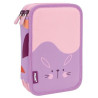 Double Pencil Case Milan Animals Violet 19,5 x 13 x 5 cm