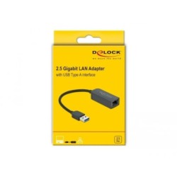 USB to RJ45 Network Adapter DELOCK 66646 2,5 Gigabit Ethernet Black