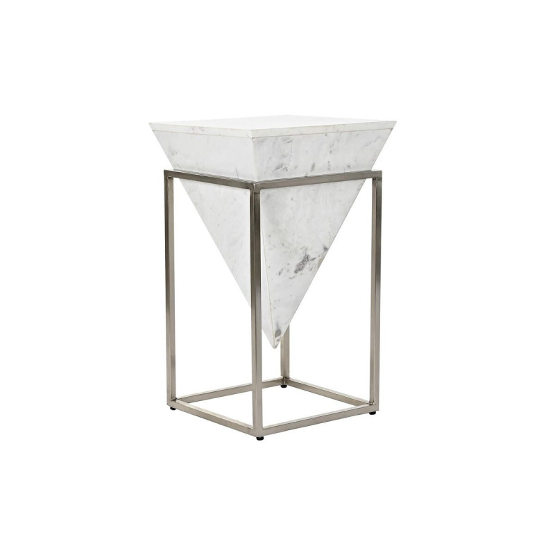 Side table DKD Home Decor White Silver Metal Marble 36 x 36 x 60 cm