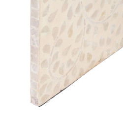 Side table 56 x 46 x 58 cm Beige Mother of pearl MDF Wood