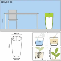 Self-watering flowerpot Lechuza Anthracite Ø 40 x 75 cm Plastic