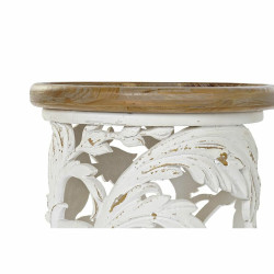 Side table DKD Home Decor Fir Natural Metal White 30 x 40 cm MDF Wood 43 x 43 x 57 cm