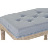 Bench DKD Home Decor   Blue Polyester Linen Rubber wood (122 x 41 x 48 cm)