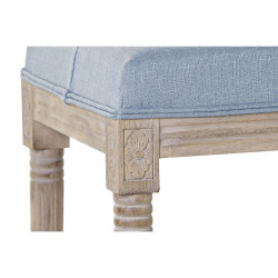 Bench DKD Home Decor   Blue Polyester Linen Rubber wood (122 x 41 x 48 cm)